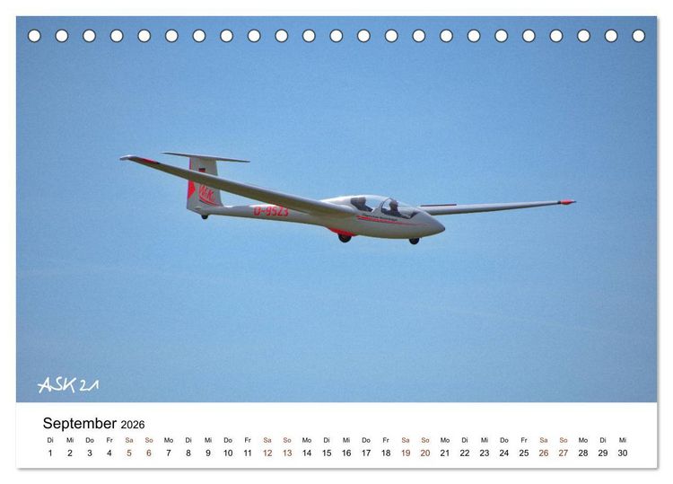 Produktbild: Faszination Kunst- und Segelflug (Tischkalender 2026 DIN A5 quer), CALVENDO Monatskalender