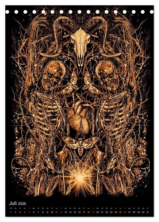Produktbild: BLOODBOY/DARK ILLUSTRATION (Tischkalender 2026 DIN A5 hoch), CALVENDO Monatskalender