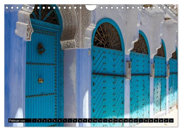 Produktbild: Chefchaouen - Sinfonie in Blau und Wei&szlig; (Wandkalender 2026 DIN A4 quer), CALVENDO Monatskalender