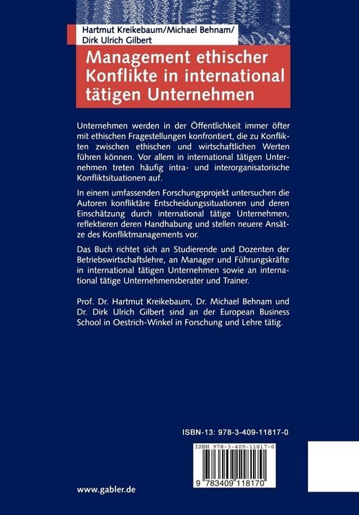 Produktbild: Management ethischer Konflikte in international t&auml;tigen Unternehmen