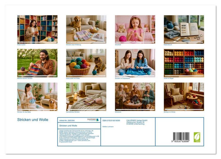 Produktbild: Stricken und Wolle (hochwertiger Premium Wandkalender 2026 DIN A2 quer), Kunstdruck in Hochglanz