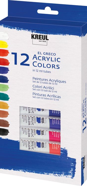 Produktbild: KREUL el Greco Acrylic Set 12 x 12 ml Tuben