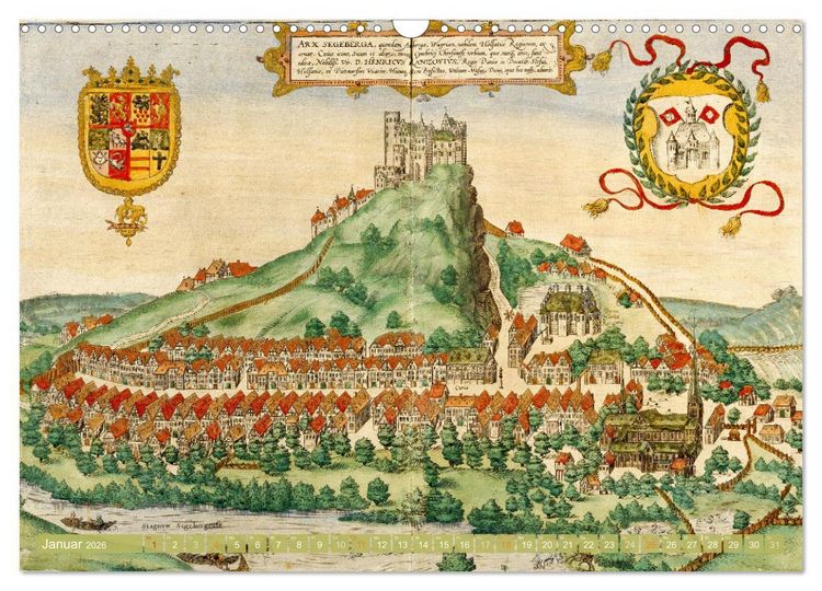 Produktbild: St&auml;dte mit Geschichte: Historische Zeichnungen, Stiche, Drucke (Wandkalender 2026 DIN A3 quer), CALVENDO Monatskalender
