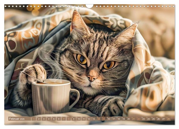 Produktbild: Katzen-Alltag - Ein witziges Jahr mit Kater Tommy (Wandkalender 2026 DIN A3 quer), CALVENDO Monatskalender