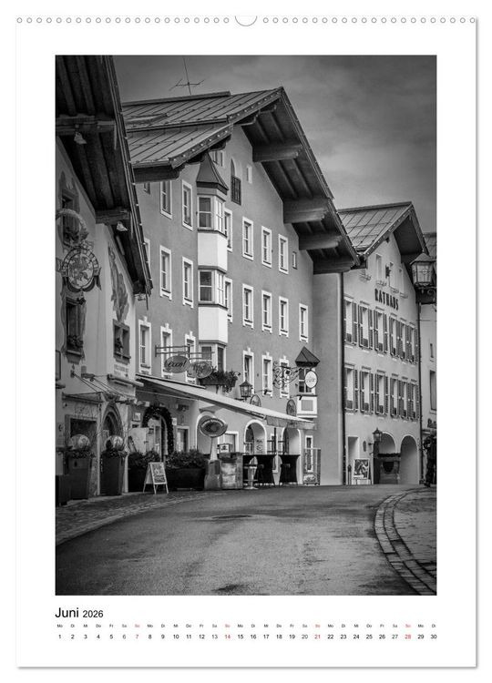 Produktbild: Kitzb&uuml;hel Monochrom (Wandkalender 2026 DIN A2 hoch), CALVENDO Monatskalender