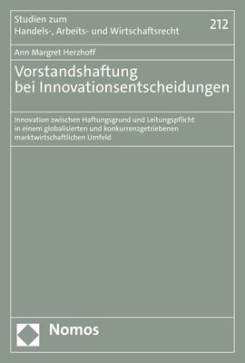 Produktbild: Vorstandshaftung bei Innovationsentscheidungen