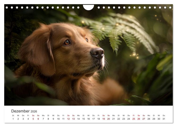 Produktbild: Herz aus Gold - Retriever zum Verlieben (Wandkalender 2026 DIN A4 quer), CALVENDO Monatskalender