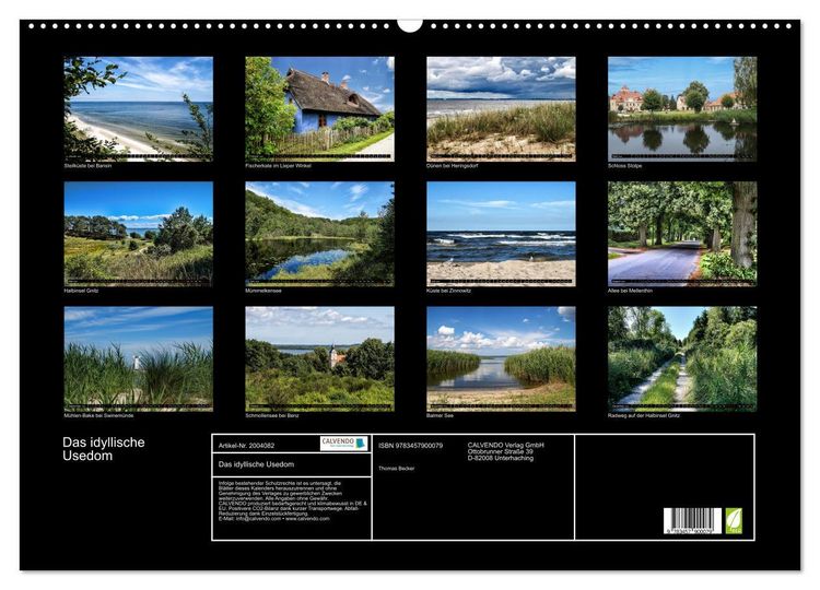 Produktbild: Das idyllische Usedom (Wandkalender 2026 DIN A2 quer), CALVENDO Monatskalender