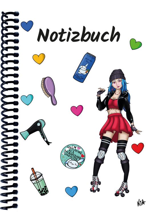 Produktbild: A 4 Notizbuch Manga Enora, wei&szlig;, liniert