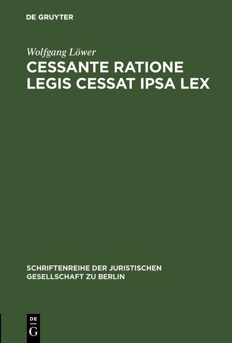 Produktbild: Cessante ratione legis cessat ipsa lex