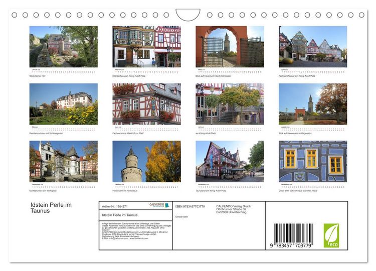 Produktbild: Idstein Perle im Taunus (Wandkalender 2026 DIN A4 quer), CALVENDO Monatskalender