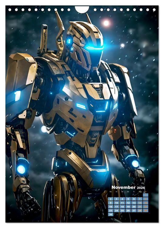 Produktbild: Roboter Nachtwache (Wandkalender 2026 DIN A4 hoch), CALVENDO Monatskalender