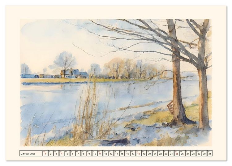 Produktbild: Unterwegs im Emsland (Tischkalender 2026 DIN A5 quer), CALVENDO Monatskalender