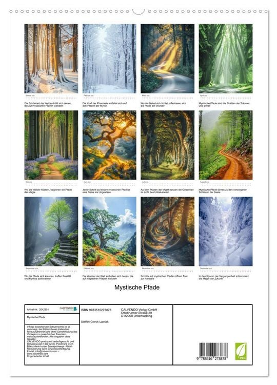Produktbild: Mystische Pfade (hochwertiger Premium Wandkalender 2026 DIN A2 hoch), Kunstdruck in Hochglanz