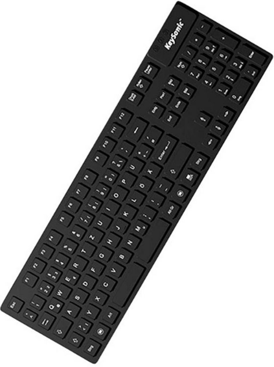 Produktbild: Keysonic KSK-8030 IN (DE) USB Tastatur Deutsch, QWERTZ Schwarz Spritzwassergesch&uuml;tzt