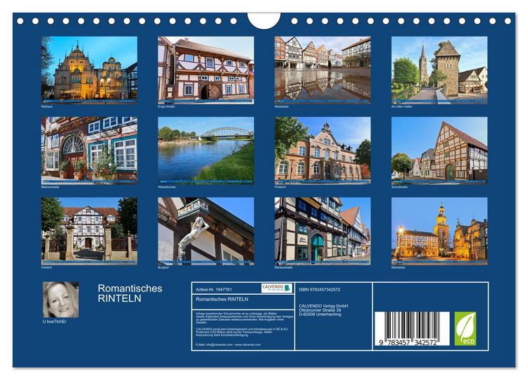 Produktbild: Romantisches RINTELN (Wandkalender 2026 DIN A4 quer), CALVENDO Monatskalender