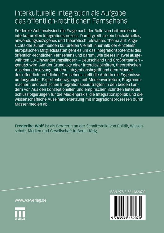 Produktbild: Interkulturelle Integration als Aufgabe des &ouml;ffentlich-rechtlichen Fernsehens