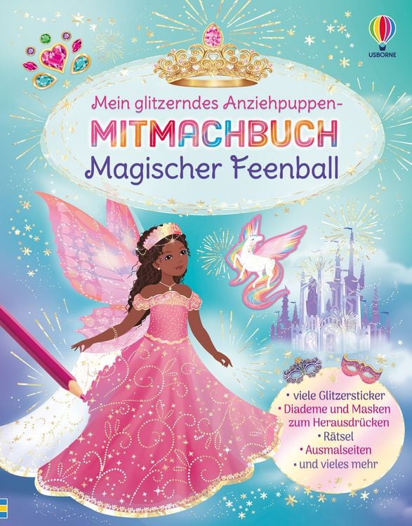 Produktbild: Mein glitzerndes Anziehpuppen-Mitmachbuch: Magischer Feenball