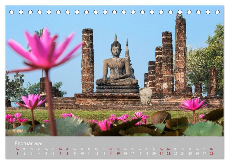 Produktbild: BUDDHA - Ein sanftes L&auml;cheln (Tischkalender 2026 DIN A5 quer), CALVENDO Monatskalender