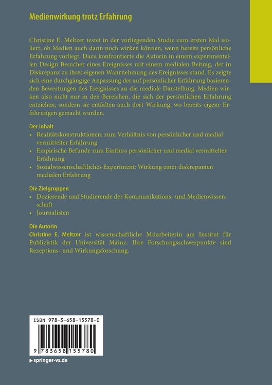 Produktbild: Medienwirkung trotz Erfahrung