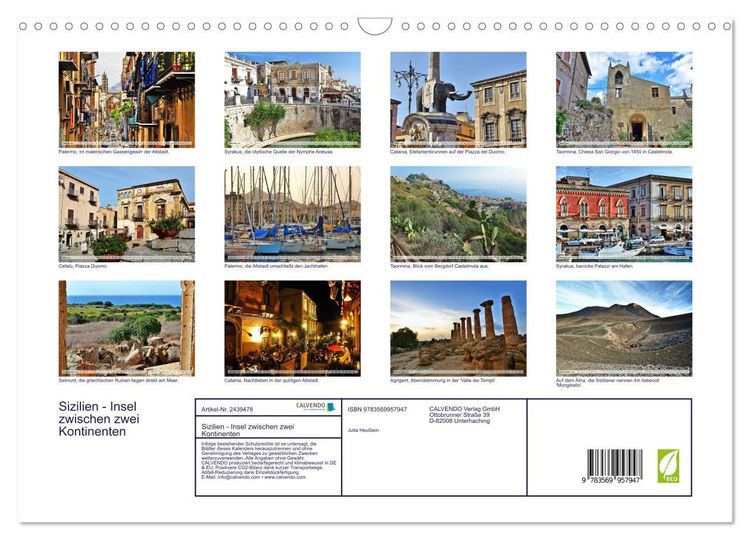 Produktbild: Sizilien - Insel zwischen zwei Kontinenten (Wandkalender 2027 DIN A3 quer), CALVENDO Monatskalender
