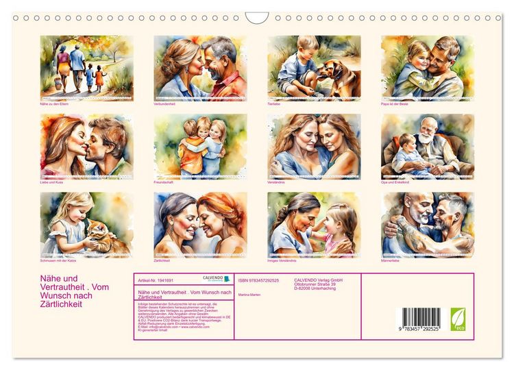 Produktbild: N&auml;he und Vertrautheit . Vom Wunsch nach Z&auml;rtlichkeit (Wandkalender 2026 DIN A3 quer), CALVENDO Monatskalender