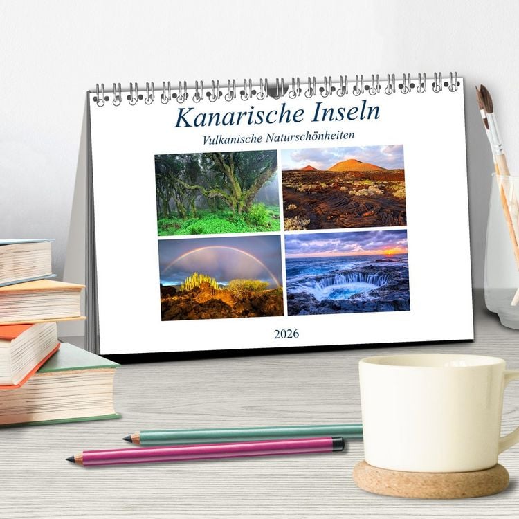 Produktbild: Kanarische Inseln - Vulkanische Natursch&ouml;nheiten (Tischkalender 2026 DIN A5 quer), CALVENDO Monatskalender