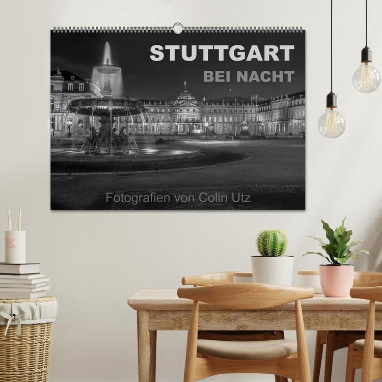 Produktbild: Stuttgart bei Nacht (Wandkalender 2026 DIN A2 quer), CALVENDO Monatskalender