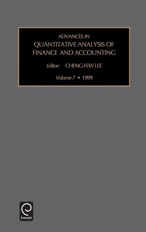 Produktbild: Advances in Quantitative Analysis of Finance and Accounting