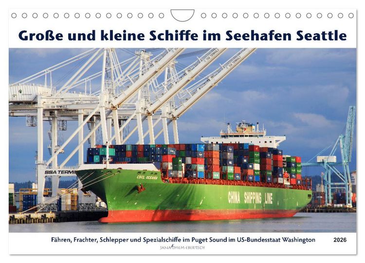Produktbild: Gro&szlig;e und kleine Schiffe im Seehafen Seattle (Wandkalender 2026 DIN A4 quer), CALVENDO Monatskalender