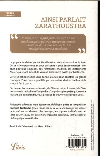 Produktbild: Ainsi parlait Zarathoustra : textes choisis