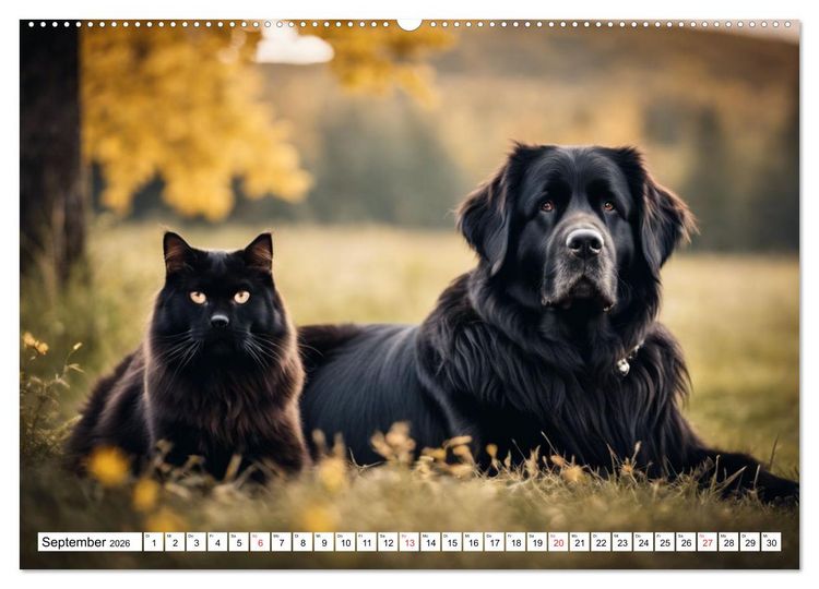 Produktbild: Neufundl&auml;nder - Liebenswerte B&auml;ren (hochwertiger Premium Wandkalender 2026 DIN A2 quer), Kunstdruck in Hochglanz