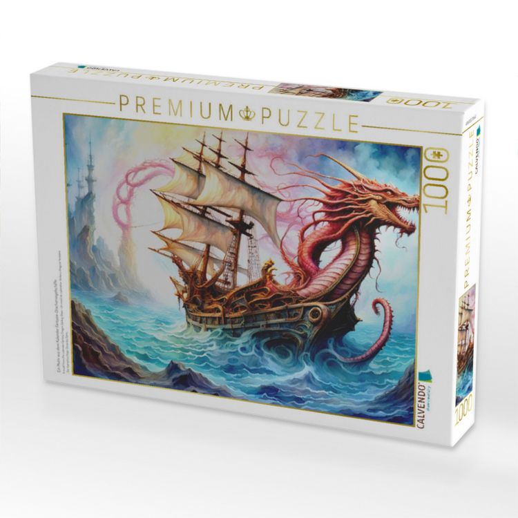 Produktbild: CALVENDO Puzzle Ein Motiv aus dem Kalender Fantasie-Drachensegelschiffe | 1000 Teile Lege-Gr&ouml;&szlig;e 64x48cm Foto-Puzzle f&uuml;r gl&uuml;ckliche Stunden