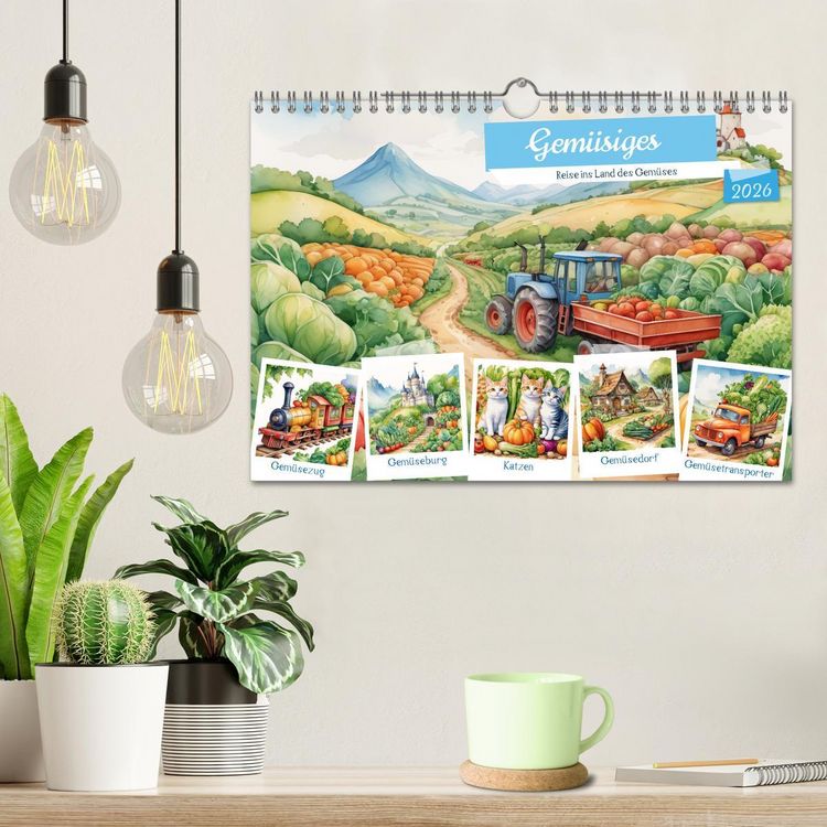 Produktbild: Gem&uuml;siges - Reise ins Land des Gem&uuml;ses (Wandkalender 2026 DIN A4 quer), CALVENDO Monatskalender