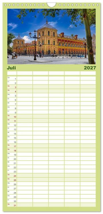 Produktbild: Familienplaner 2027 - Sevilla, eine der sch&ouml;nsten St&auml;dte der Welt mit 5 Spalten (Wandkalender, 21 x 45 cm) CALVENDO