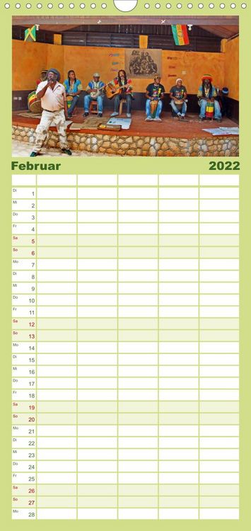 Produktbild: Familienplaner JAMAIKA Reggae, Rastafari und Natur. (Wandkalender 2022 , 21 cm x 45 cm, hoch)