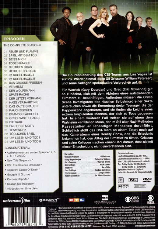 Produktbild: CSI - Season 6 [6 DVDs]