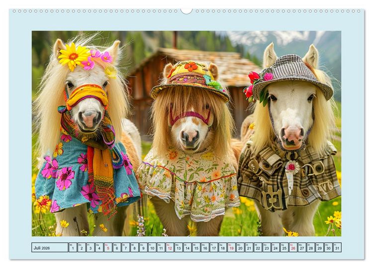 Produktbild: Pony-Parade. Stylisches Abenteuer auf kleinen Hufen (hochwertiger Premium Wandkalender 2026 DIN A2 quer), Kunstdruck in Hochglanz