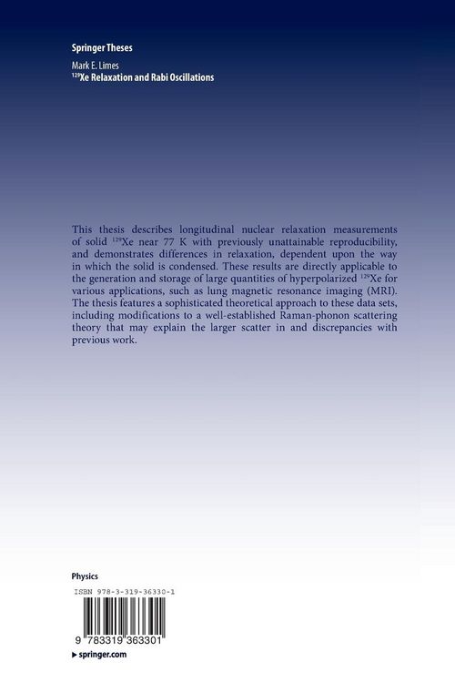 Produktbild: 129 Xe Relaxation and Rabi Oscillations
