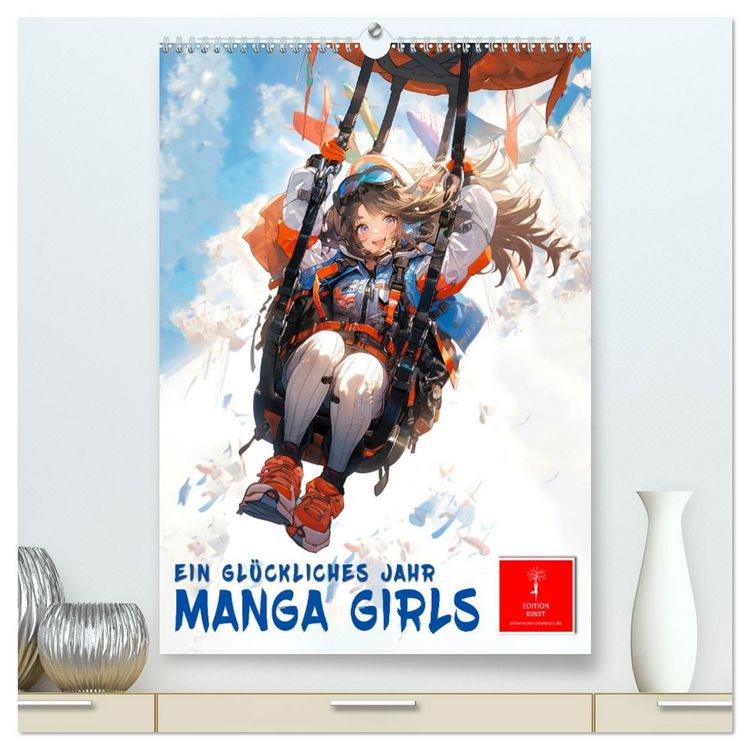 Produktbild: Manga Girls - ein gl&uuml;ckliches Jahr (hochwertiger Premium Wandkalender 2026 DIN A2 hoch), Kunstdruck in Hochglanz
