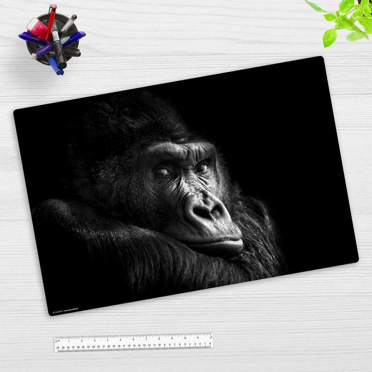 Produktbild: Cover-your-desk Schreibtischunterlage f&uuml;r Kinder Gorilla Portrait, aus hochwertigem Vinyl, 60 x 40 cm