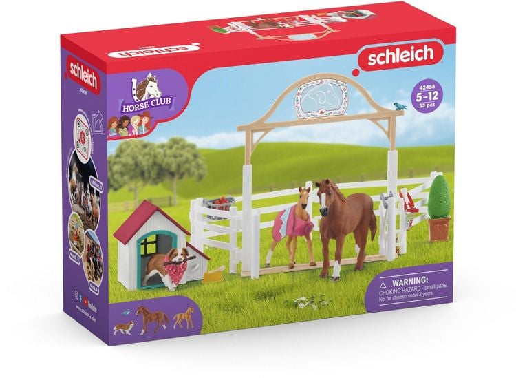 Produktbild: schleich&reg; Horse Club 42458 - Hannahs Gastpferd mit H&uuml;ndin Ruby
