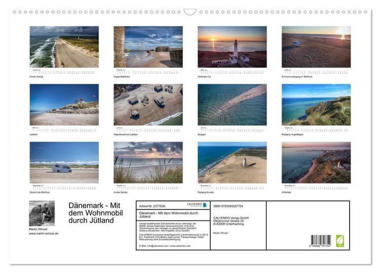 Produktbild: D&auml;nemark - Mit dem Wohnmobil durch J&uuml;tland (Wandkalender 2027 DIN A2 quer), CALVENDO Monatskalender