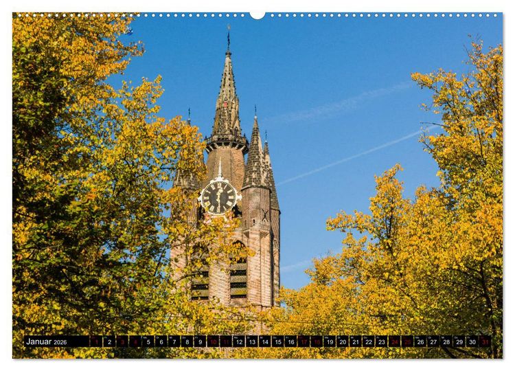 Produktbild: Zauberhaftes Delft - Perle der Niederlande (hochwertiger Premium Wandkalender 2026 DIN A2 quer), Kunstdruck in Hochglanz