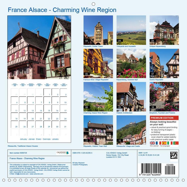Produktbild: Wojciech, G: France Alsace - Charming Wine Region (Wall Cale