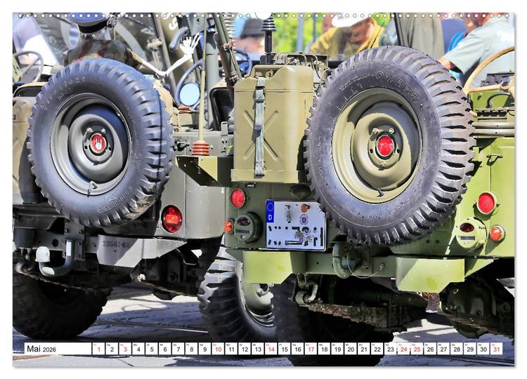 Produktbild: Willys Jeep im Detail vom Frankfurter Taxifahrer Petrus Bodenstaff (hochwertiger Premium Wandkalender 2026 DIN A2 quer), Kunstdruck in Hochglanz