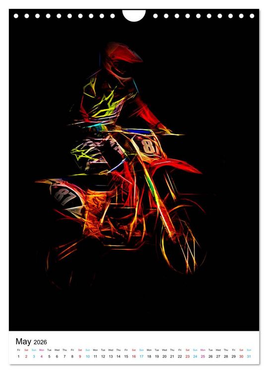Produktbild: Electrifying Motorcross (Wall Calendar 2026 DIN A4 portrait), CALVENDO 12 Month Wall Calendar