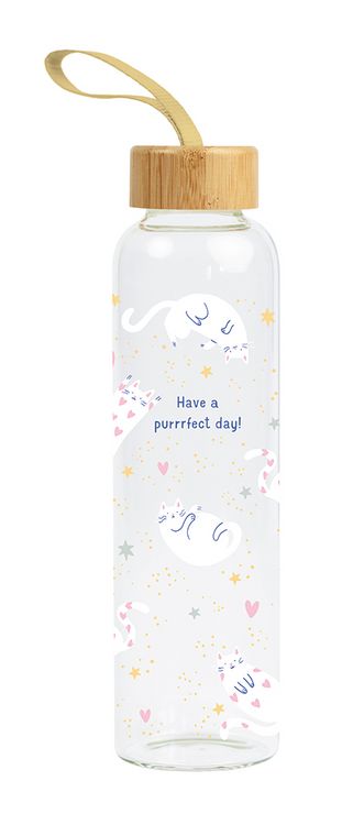 Produktbild: Glas-Trinkflasche Have a purrrfect day!