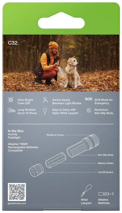 Produktbild: GP Discovery GPDISFLC32BK874 LED Taschenlampe batteriebetrieben 300lm 15h 120.5g