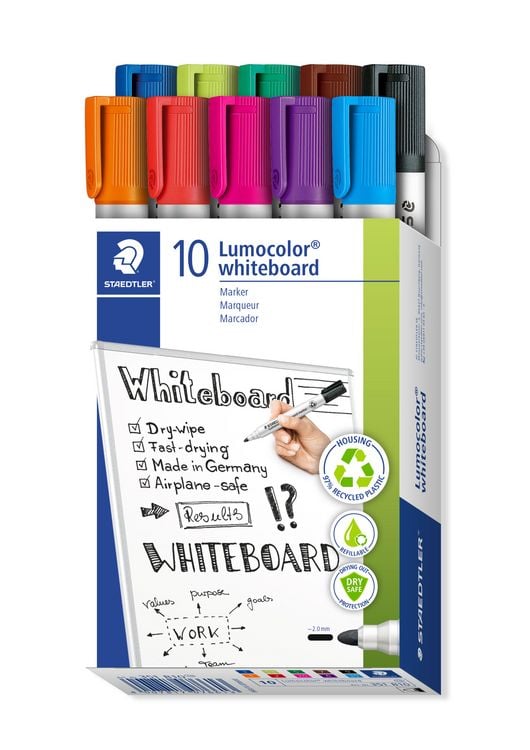 Produktbild: STAEDTLER Whiteboard-Marker Lumocolor 351 Rundspitze, 10er Set